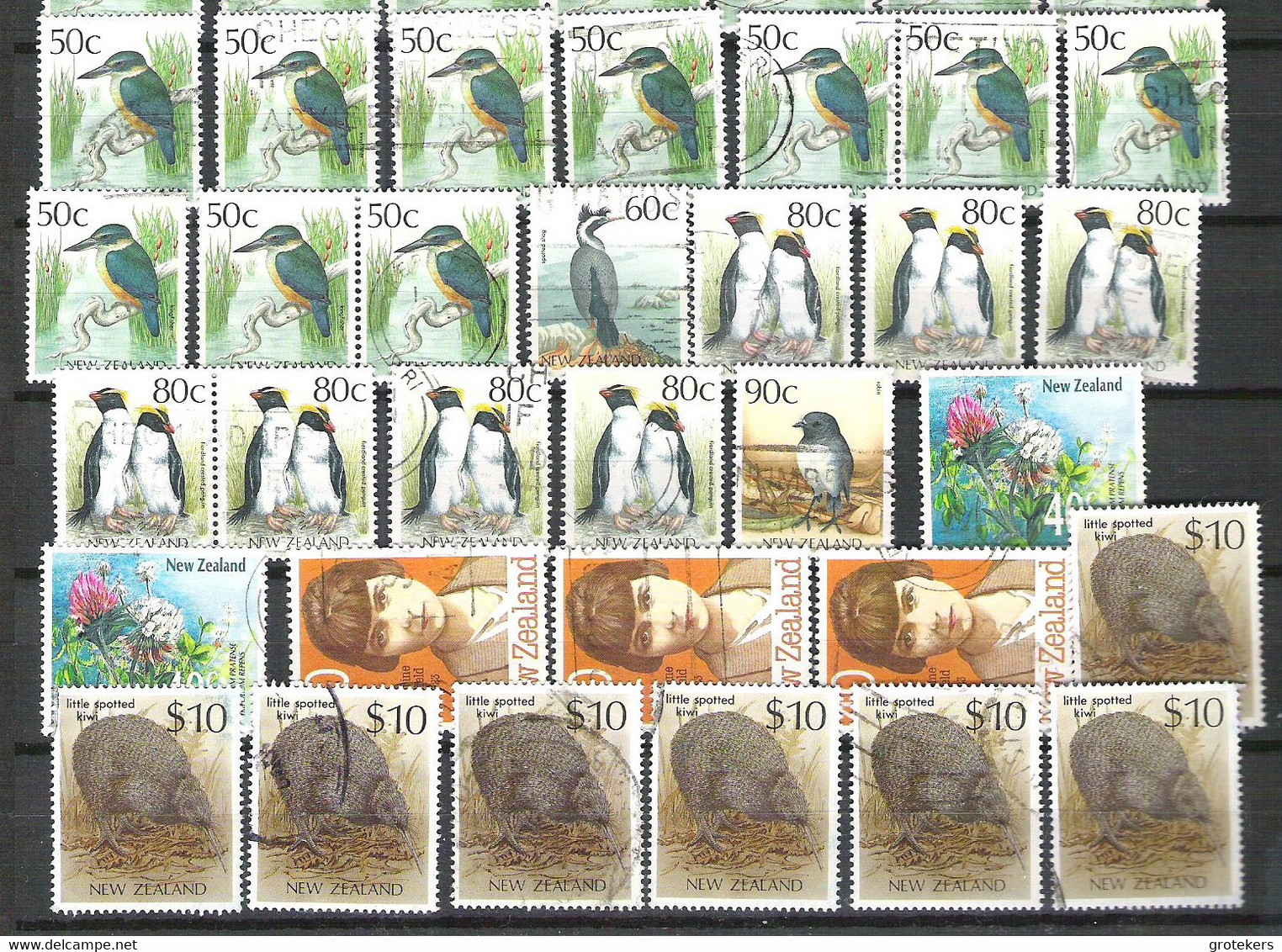 NEW ZEALAND nice range between 1975 and 1989 (10 $) for cancellations, colours a.s.o. Low starting price