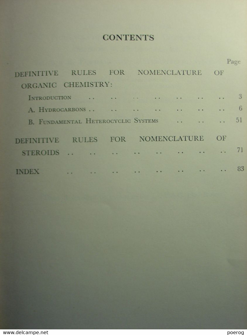 NOMENCLATURE OF ORGANIC CHEMISTRY SECTIONS ABC - IUPAC INTERNATIONAL UNION OF PURE AND APPLIED CHEMISTRY 1966  CHIMIE - - Chemistry