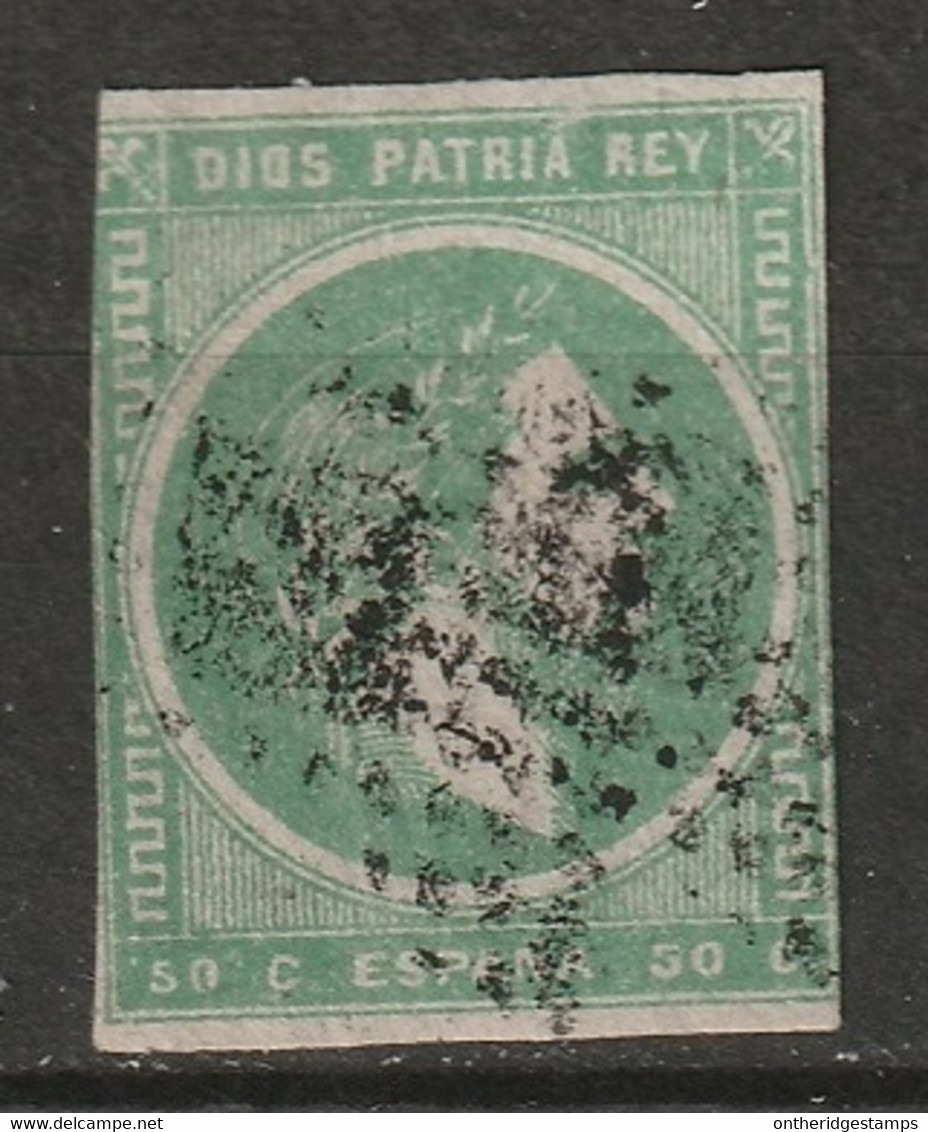 Spain 1875 Sc X6a  Carlist Used Signed Blue Green - Carlists