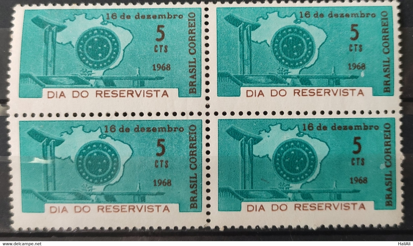 C 625 Brazil Stamp Day Reservist Military Map 1968 Block Of 4 - Other & Unclassified