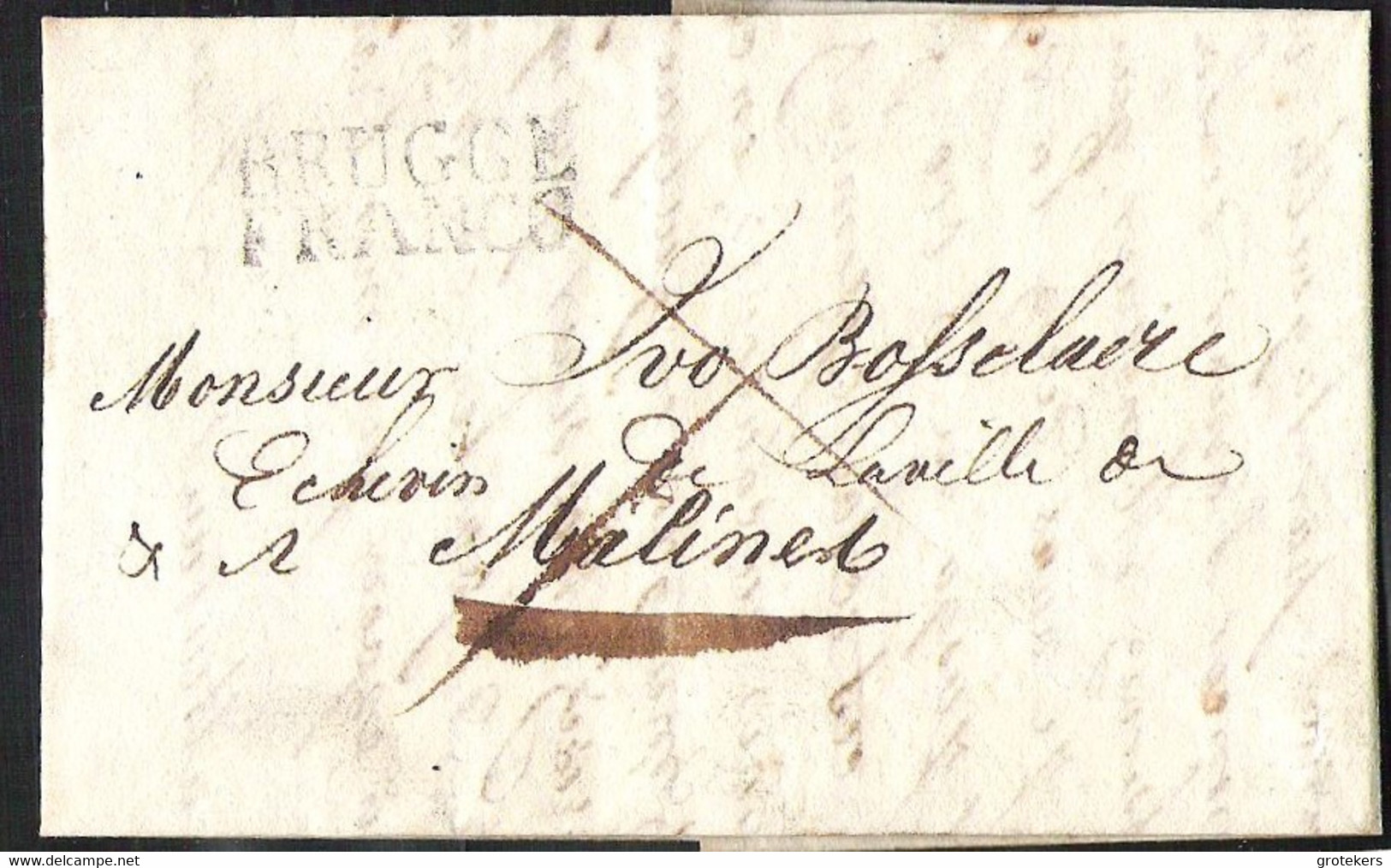 Voorloper BRUGGE 1824 Met Stempel BRUGGE FRANCO > Malines - 1815-1830 (Dutch Period)