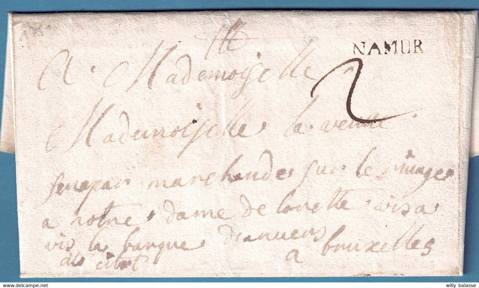 L 1751 De Dinant  Marque NAMUR + Cito + "2" Pour Bruxelles - 1714-1794 (Austrian Netherlands)