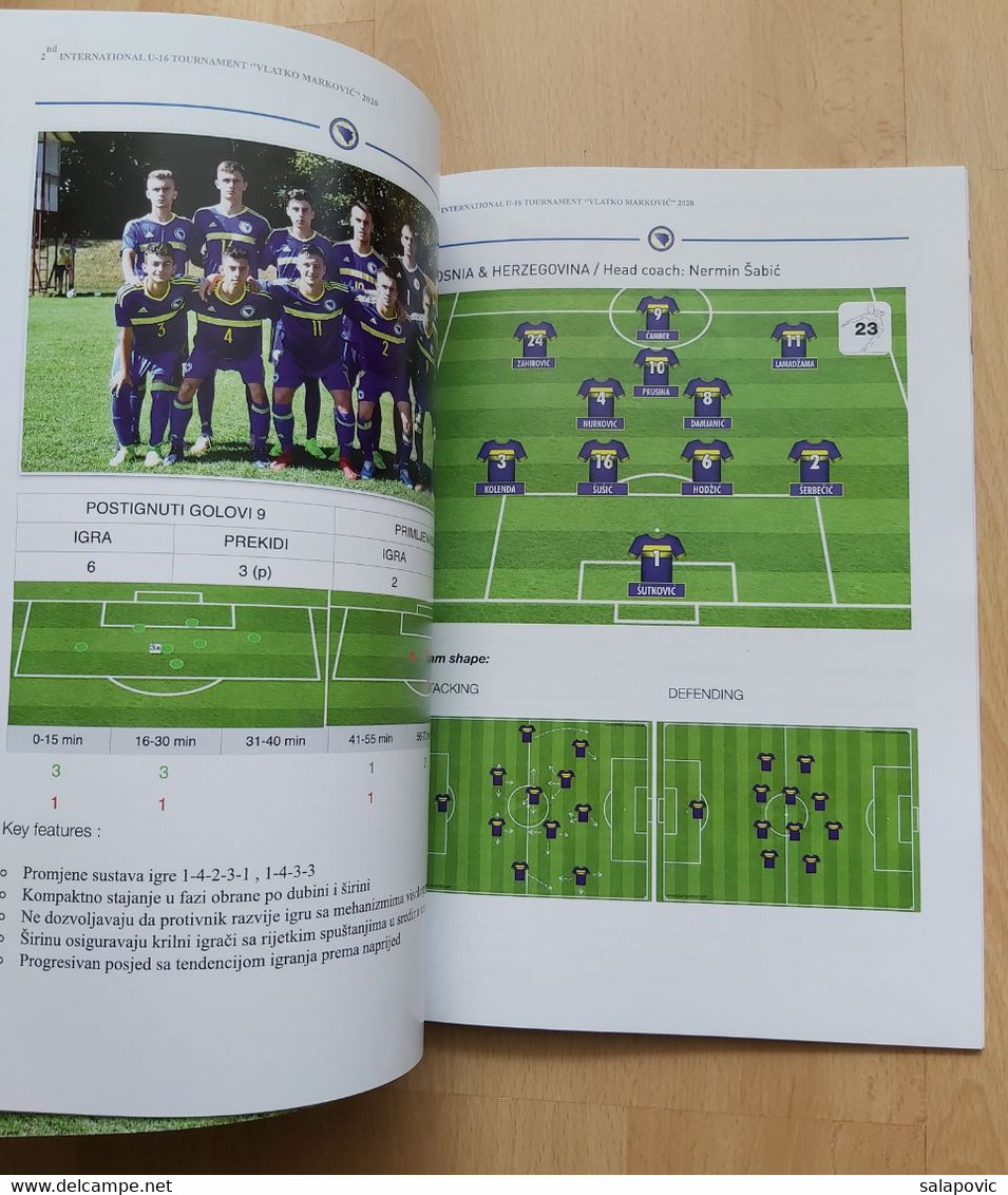 FOOTBALL MATCH PROGRAM  Osijek 23. - 27.9.2020 Technical Report, Croatia Football Nacional Team Under 16 - Books