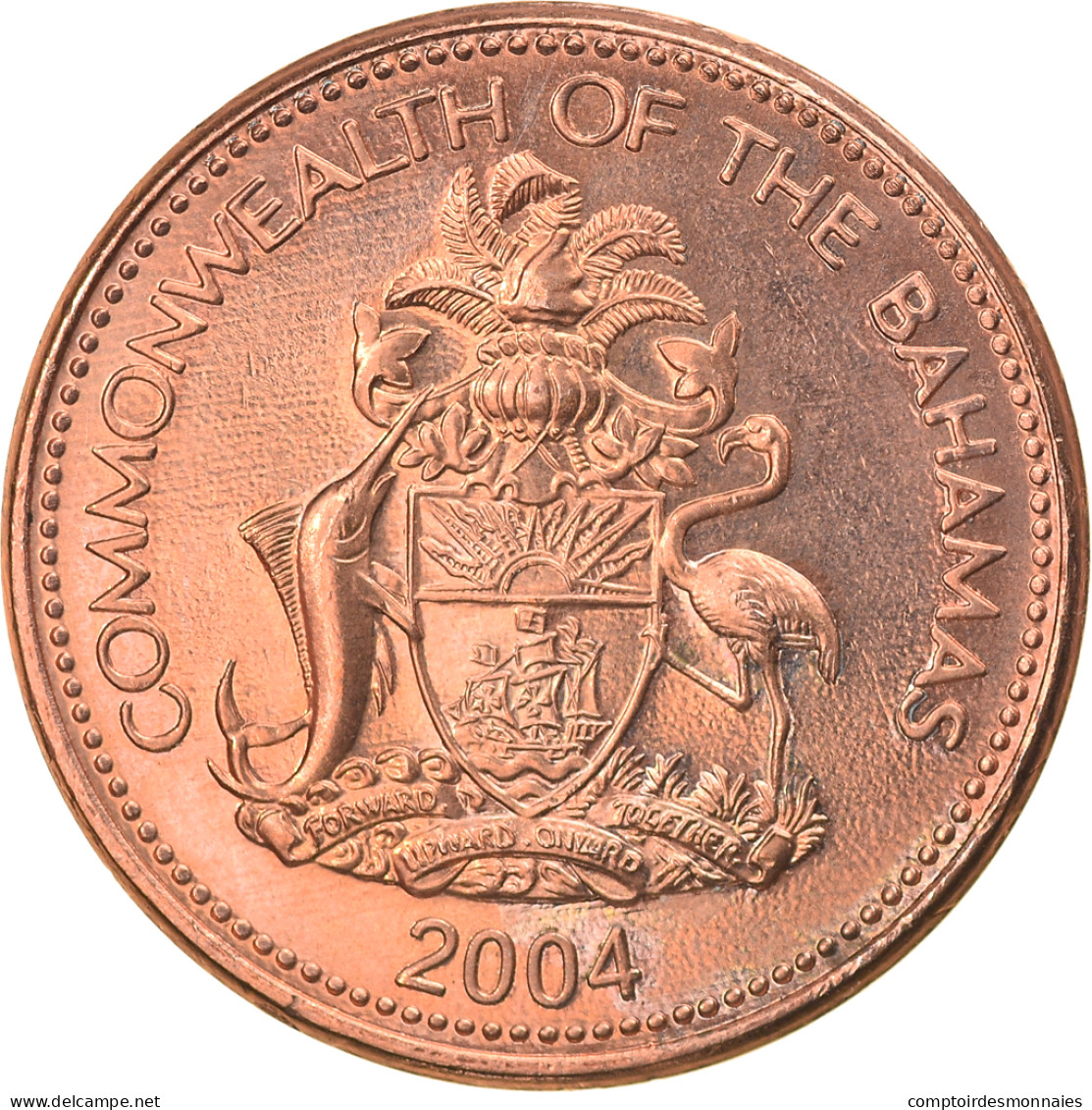 Monnaie, Bahamas, Elizabeth II, Cent, 2004, SUP, Copper Plated Zinc, KM:59a - Bahamas