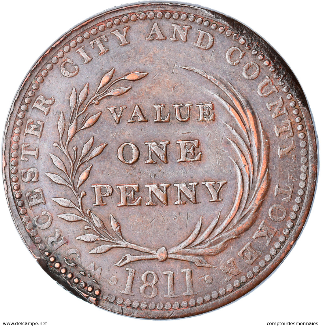 Monnaie, Grande-Bretagne, The House Of Industry, Penny Token, 1811, Worcester - Other & Unclassified