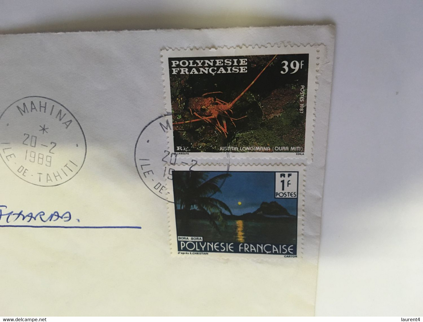 (SS 3) Polynesie Francçise  French Polynesia - 1989 =  2 Stamps On COMAT Cover - Cartas & Documentos