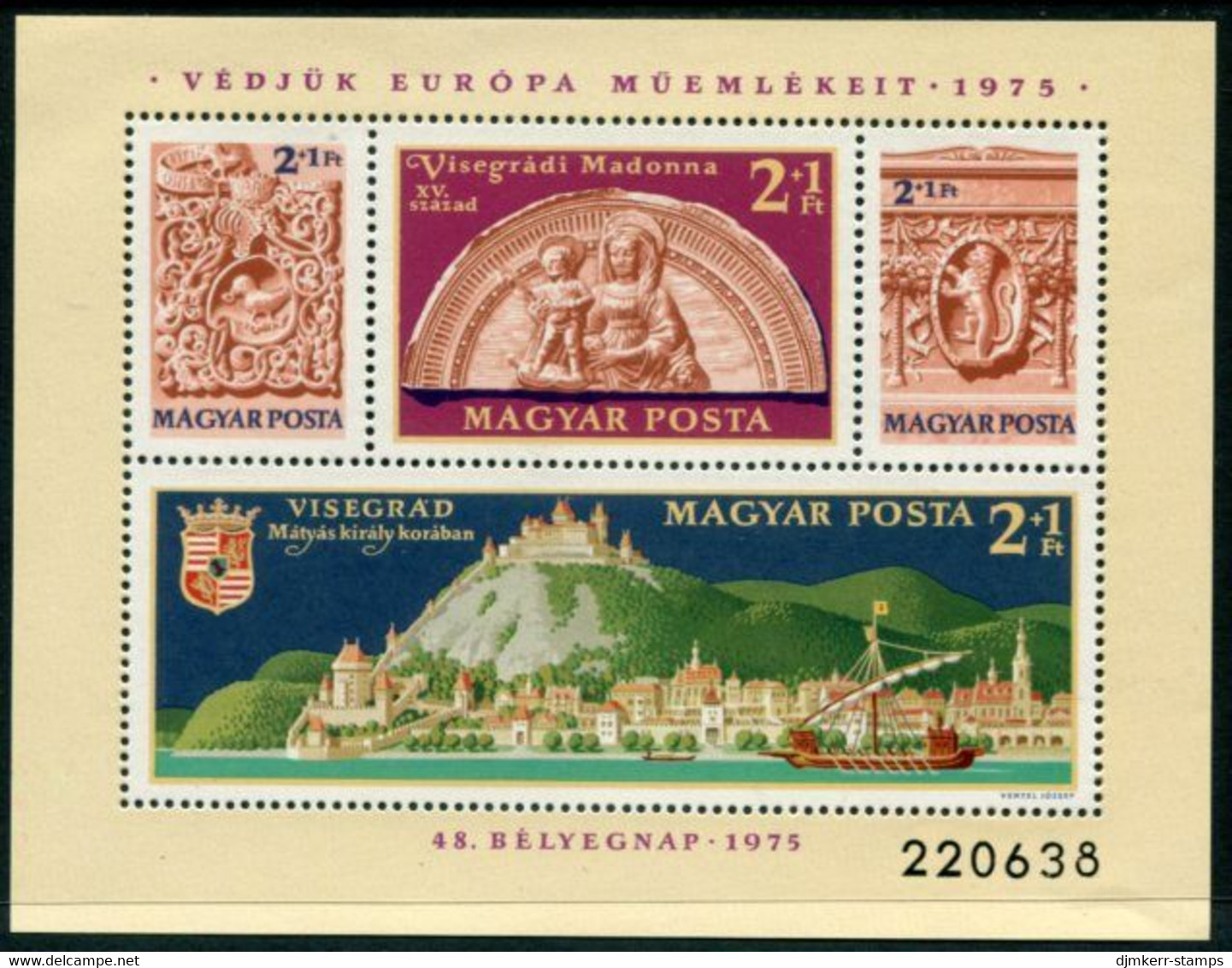 HUNGARY 1975 Stamp Day: Protection Of Monuments Block MNH / **...  Michel Block 115 - Blocks & Sheetlets