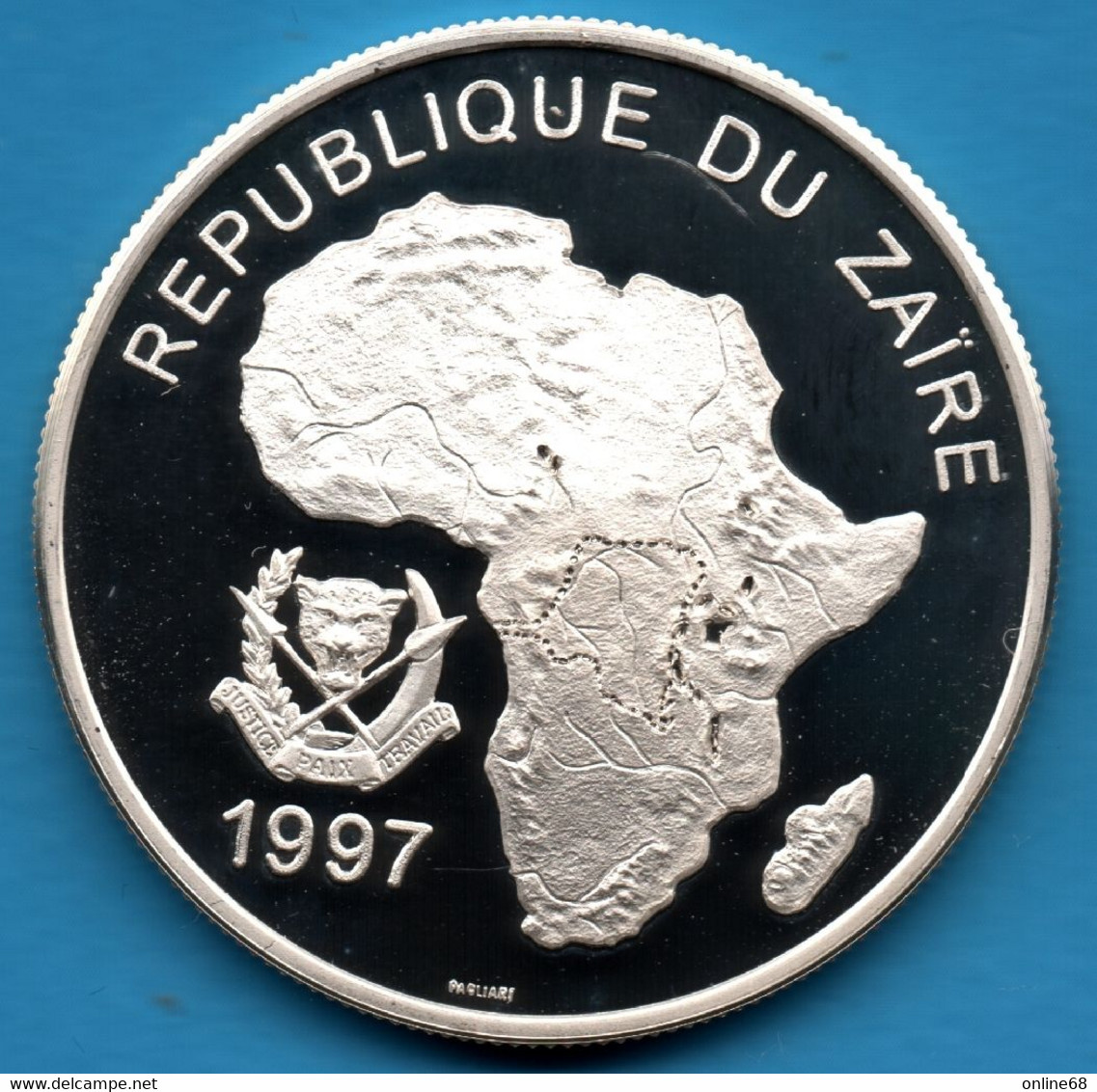 ZAIRE 1000 NOUVEAUX ZAIRES 1997 KM# 24 Argent 925‰ SILVER PROOF HISTORY OF SEAFARING - Zaïre (1971-97)