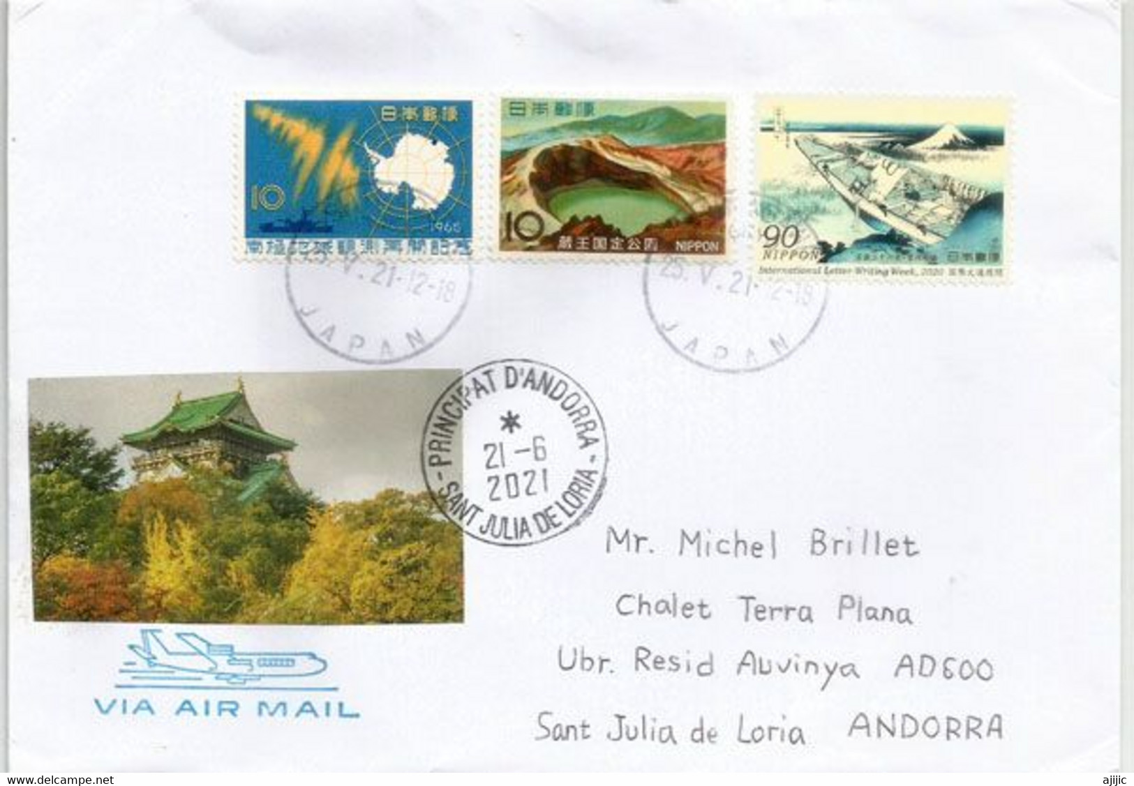 2020 International Letter Writing Week, Letter From Tokyo To Andorra.,w/arrival Postmark - Brieven En Documenten