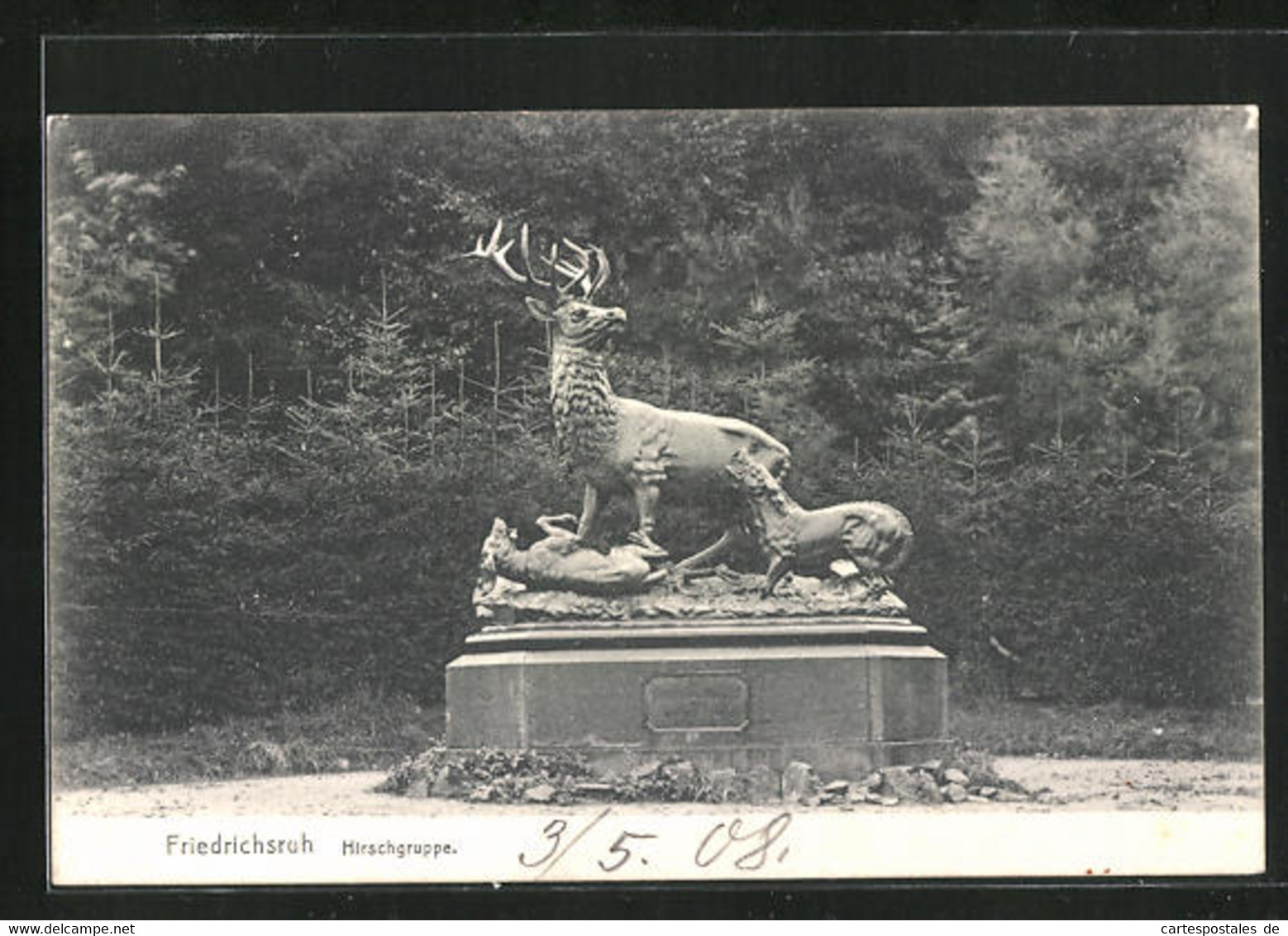 AK Friedrichsruh, Partie Am Denkmal Hirschgruppe - Friedrichsruh