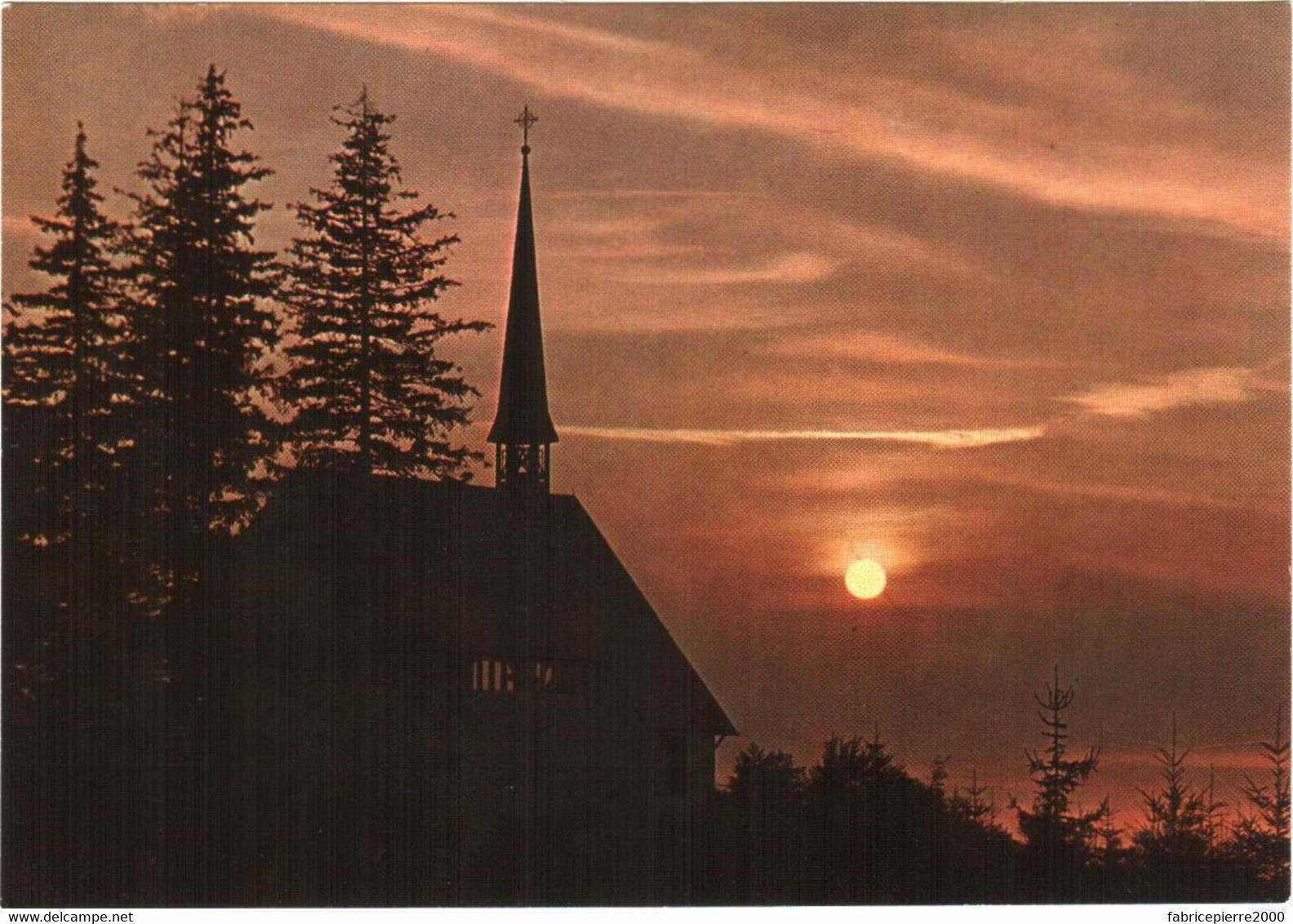 CPM Waldkirch - Kandelkapelle St Pius, Sonnenuntergang Im Schwartzwald, Coucher De Soleil Sur La Chapelle Saint-Pie TBE - Waldkirch