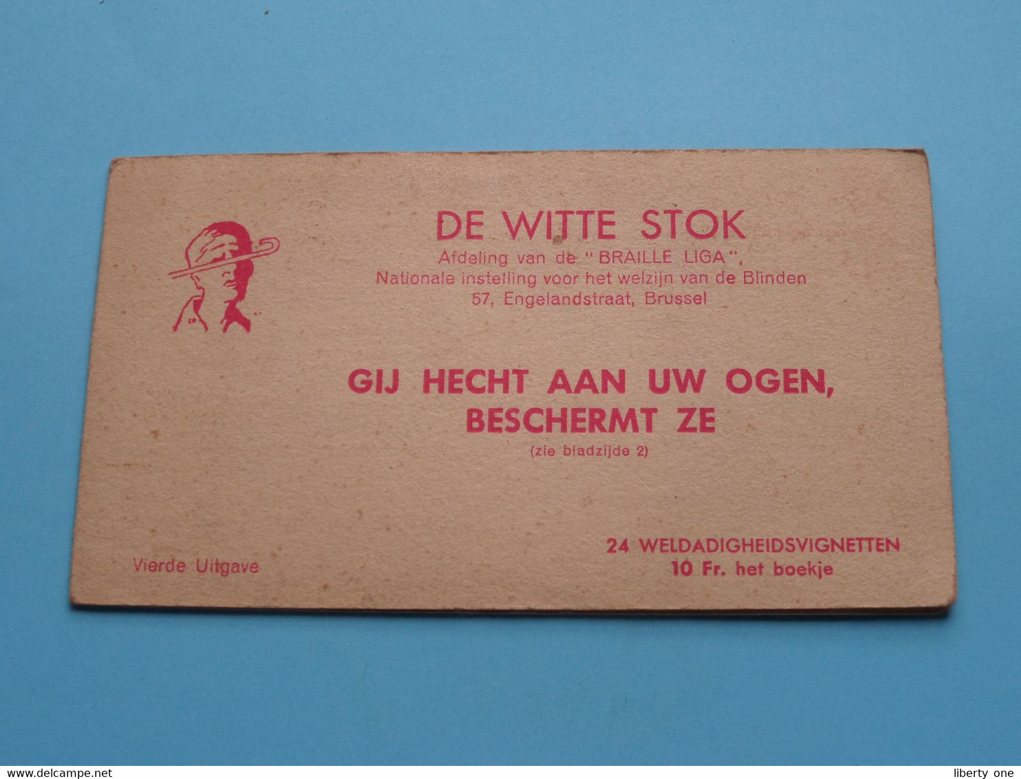 DE WITTE STOK > Afd. V/d " BRAILLE LIGA " Welzijn V/d BLINDEN Brussel 1950 ( WELDADIGHEIDSVIGNETTEN / Sluitzegels ) ! - Sonstige & Ohne Zuordnung