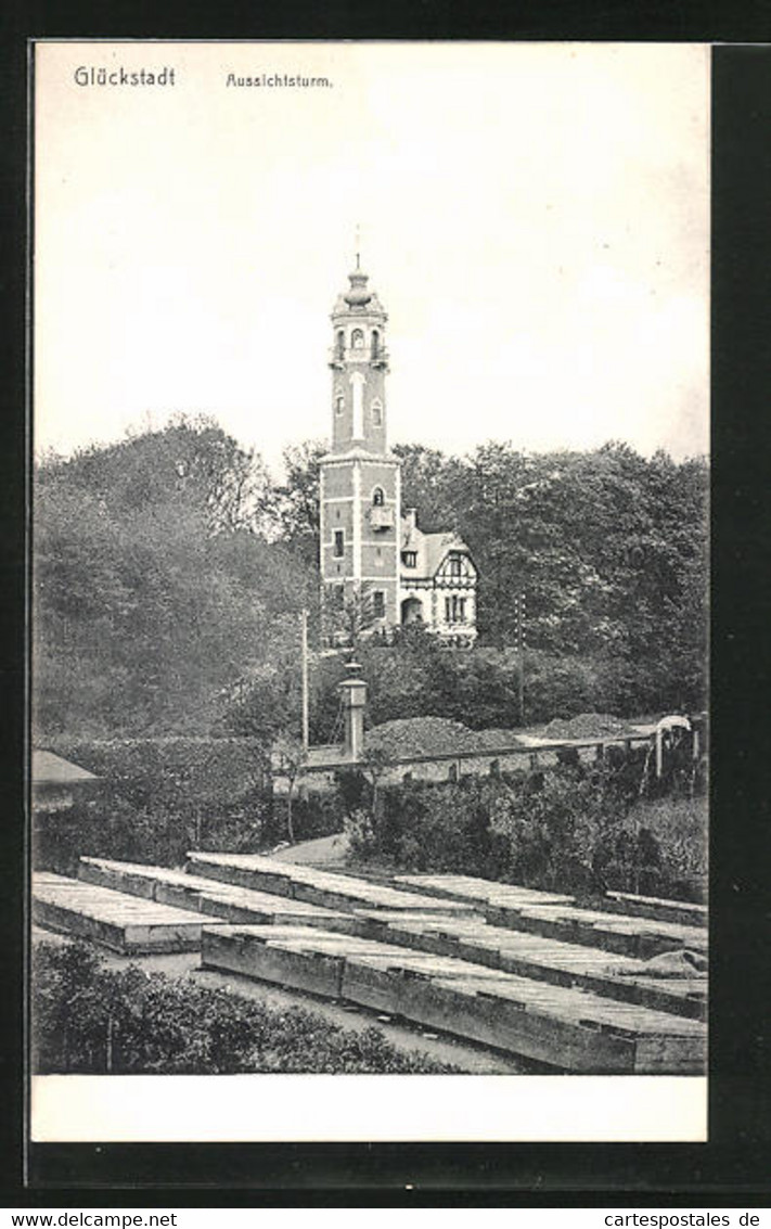 AK Glückstadt, Aussichtsturm Aus Der Ferne - Glückstadt