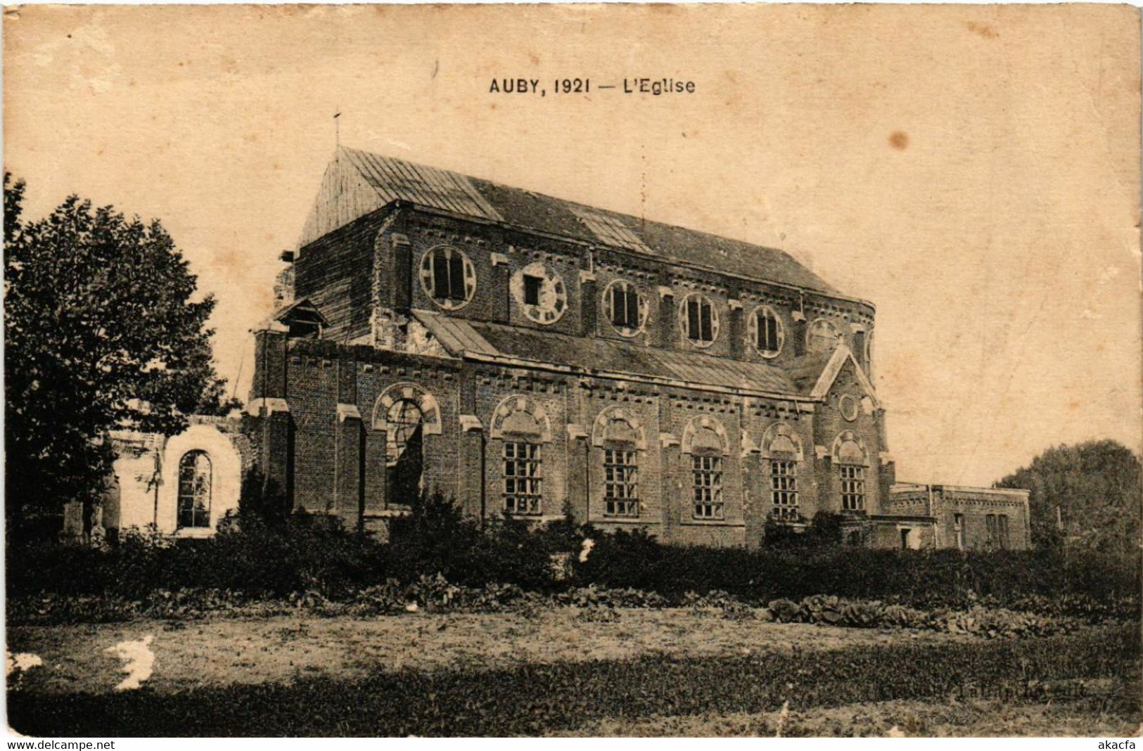 CPA AK AUBY 1921 - L'Église (512468) - Auby