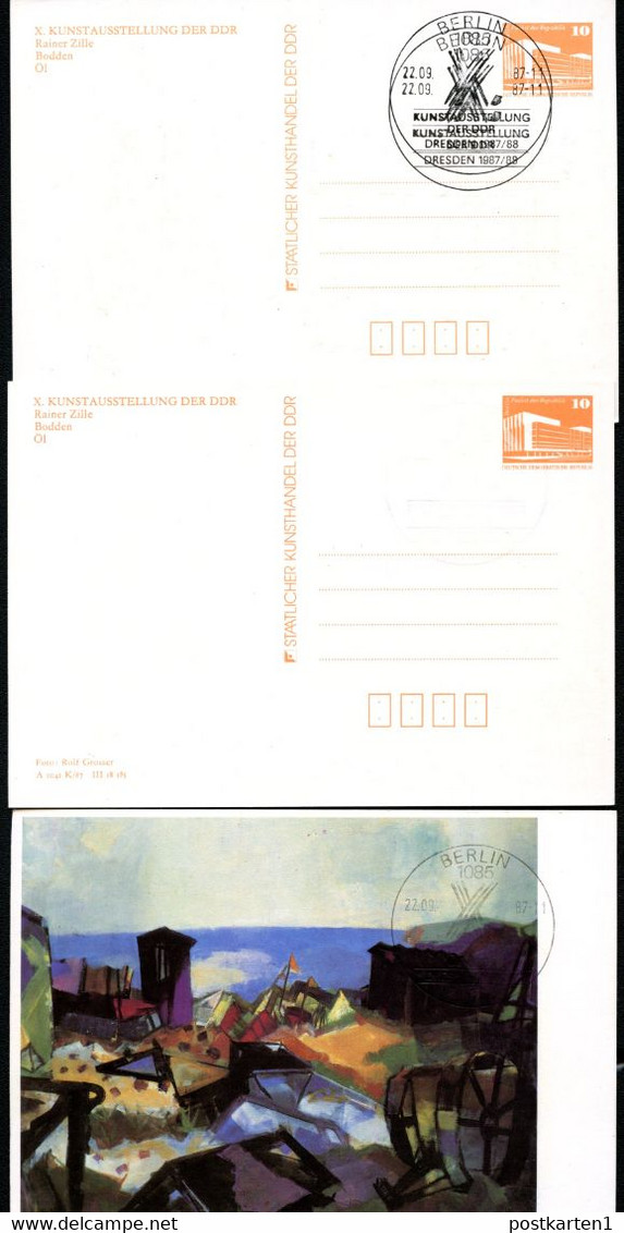 DDR PP19 B1/002-016-1a 23 Privat-Postkarten BESONDERHEITEN KUNSTAUSSTELLUNG Dresden 1987 - Privatpostkarten - Gebraucht