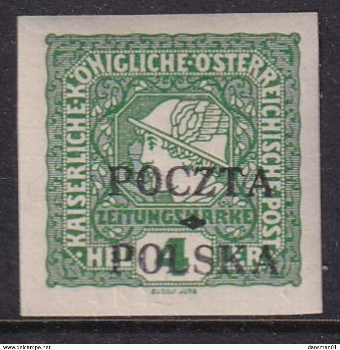 POLAND 1919 Krakow Fi 51b Mint Hinged Signed IIC17 - Ungebraucht