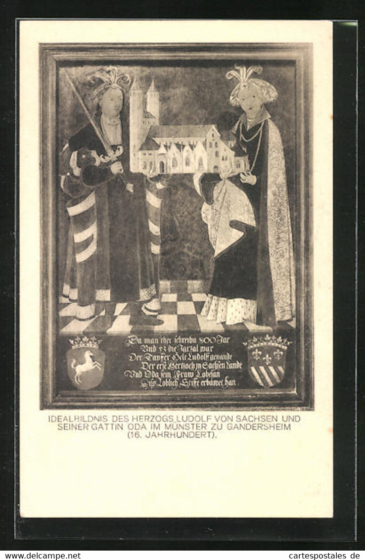 AK Gandersheim, Idealbildnis Des Herzogs Ludolf Von Sachsen Im Münster - Bad Gandersheim