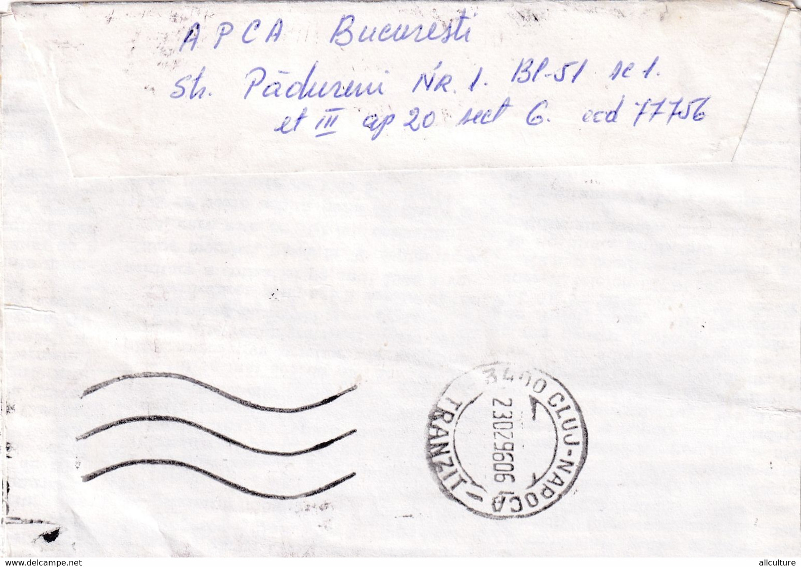 A9431-  LETTER FROM BUCHAREST 1996 ROMANIA USED STAMPS ON COVER ROMANIAN POSTAGE SENT TO CLUJ NAPOCA - Cartas & Documentos