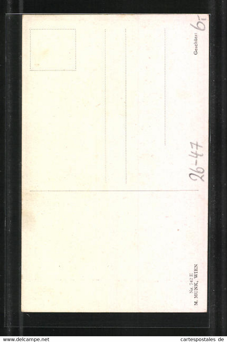 Künstler-AK Clarence F. Underwood: Blumensprache, Elegant Gekleidetes Liebespaar An Einem Tisch Stehend - Underwood, Clarence F.