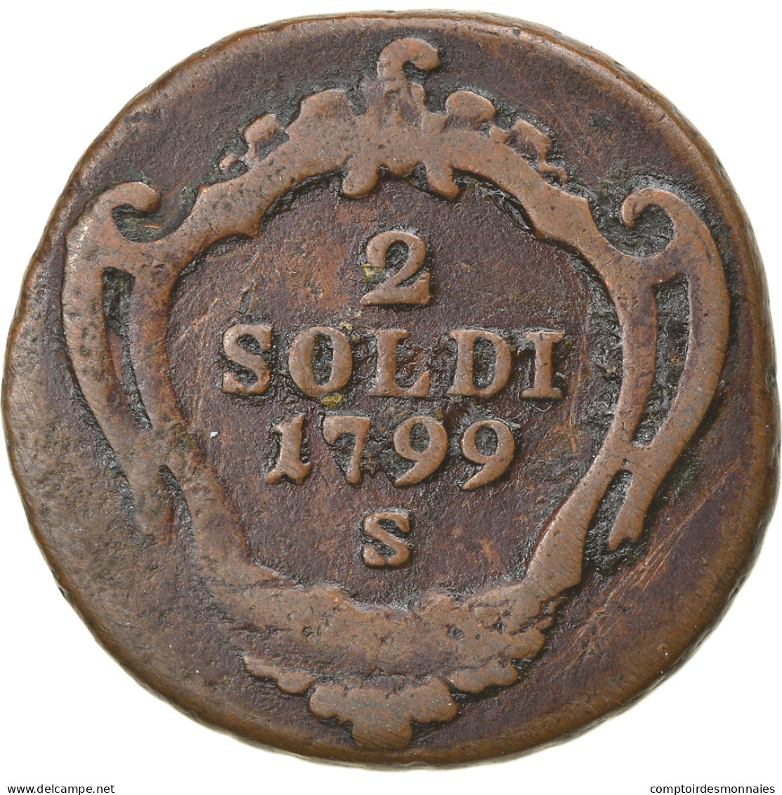 Monnaie, États Italiens, GORIZIA, Francesco II, 2 Soldi, 1799, Schm, TB - Gorizia