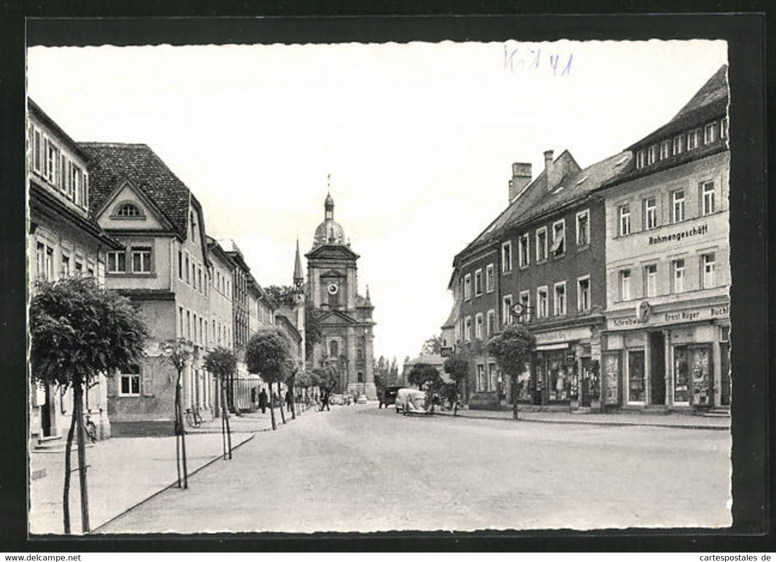 AK Kitzingen Am Main, Kaiserstrasse Mit Blick Zur Kirche - Kitzingen