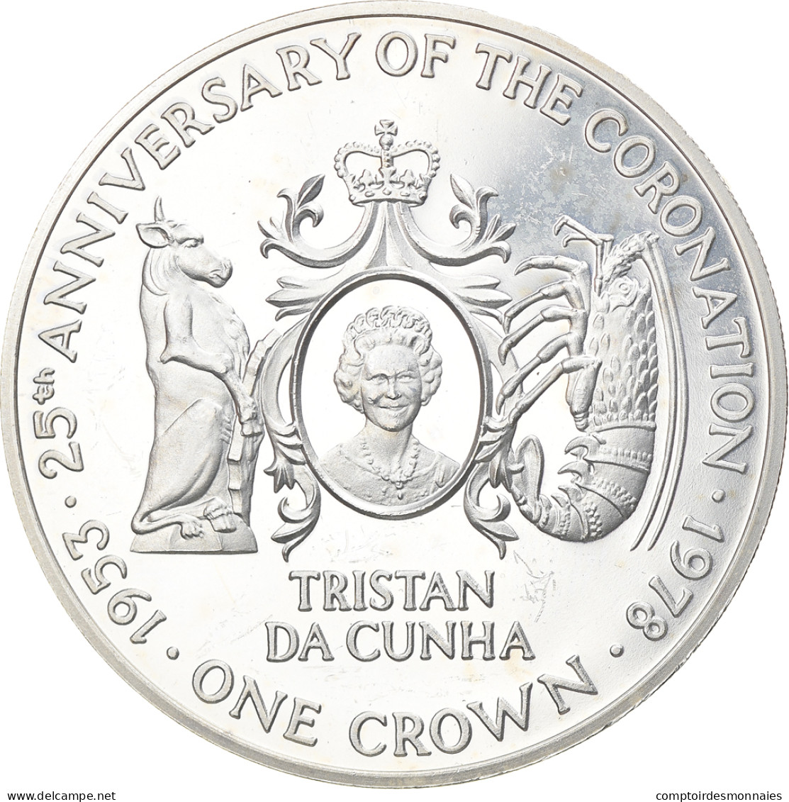 Monnaie, Tristan Da Cunha, Elizabeth II, Crown, 1978, Pobjoy Mint, FDC, Argent - Iles Vièrges Britanniques