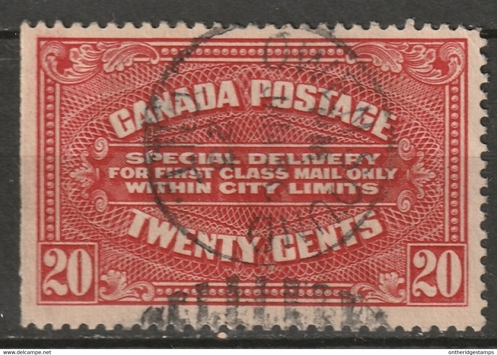 Canada 1922 Sc E2a  Special Delivery Used Owen Sound ON CDS - Exprès