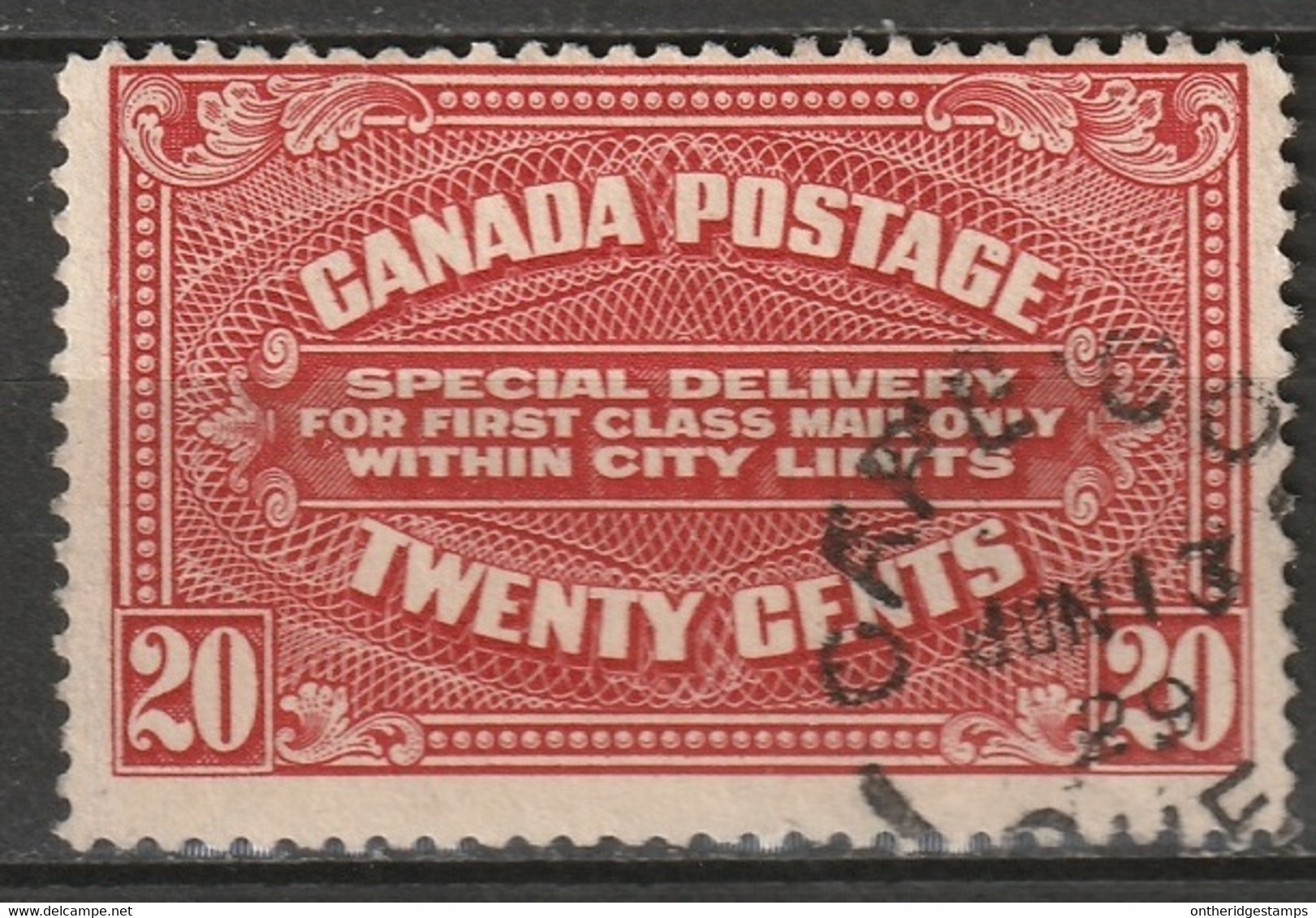 Canada 1922 Sc E2a  Special Delivery Used Cape Cove QC CDS - Eilbriefmarken