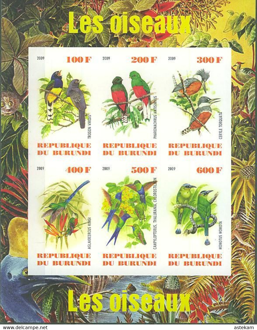 BURUNDI 2009, FAUNA, BIRDS, COMPLETE, MNH SERIES In SMALL SHEET With GOOD QUALITY, *** - Neufs