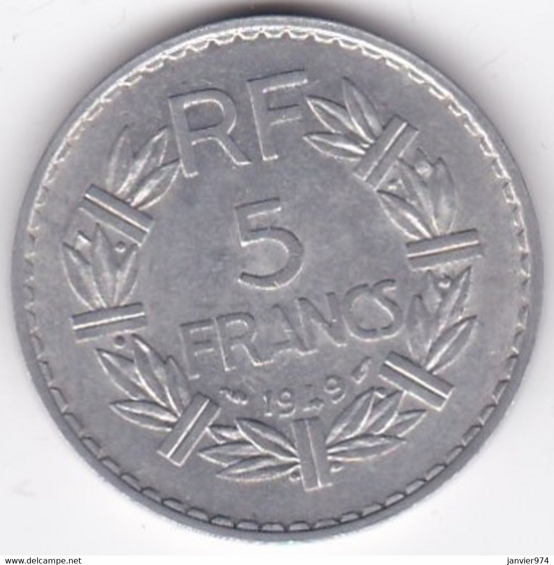 5 FRANCS 1949 (9 Fermé) Aluminium - 5 Francs