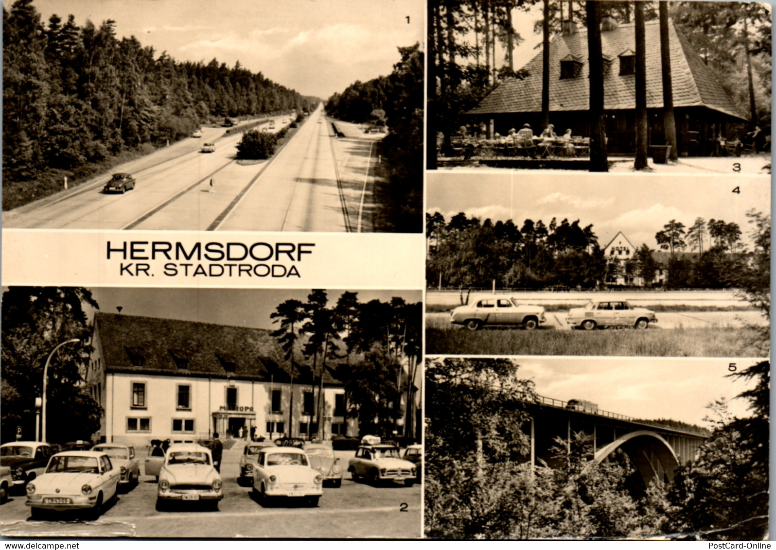 12361 - Deutschland - Hermsdorf , Autobahn Berlin Schleiz , Mitrope Rasthof , Teufelstalschenke , Mehrbildkarte - Gelauf - Hermsdorf