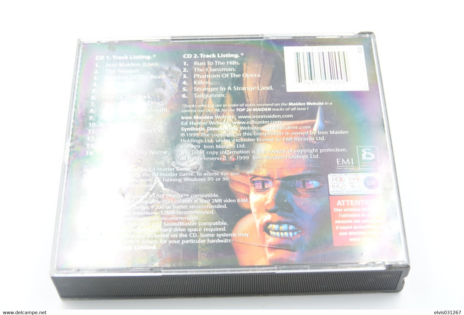 PERSONAL COMPUTER PC GAME : CD IRON MAIDEN ED HUNTER - MUSIC - ULTRA RARE - TMF - Juegos PC