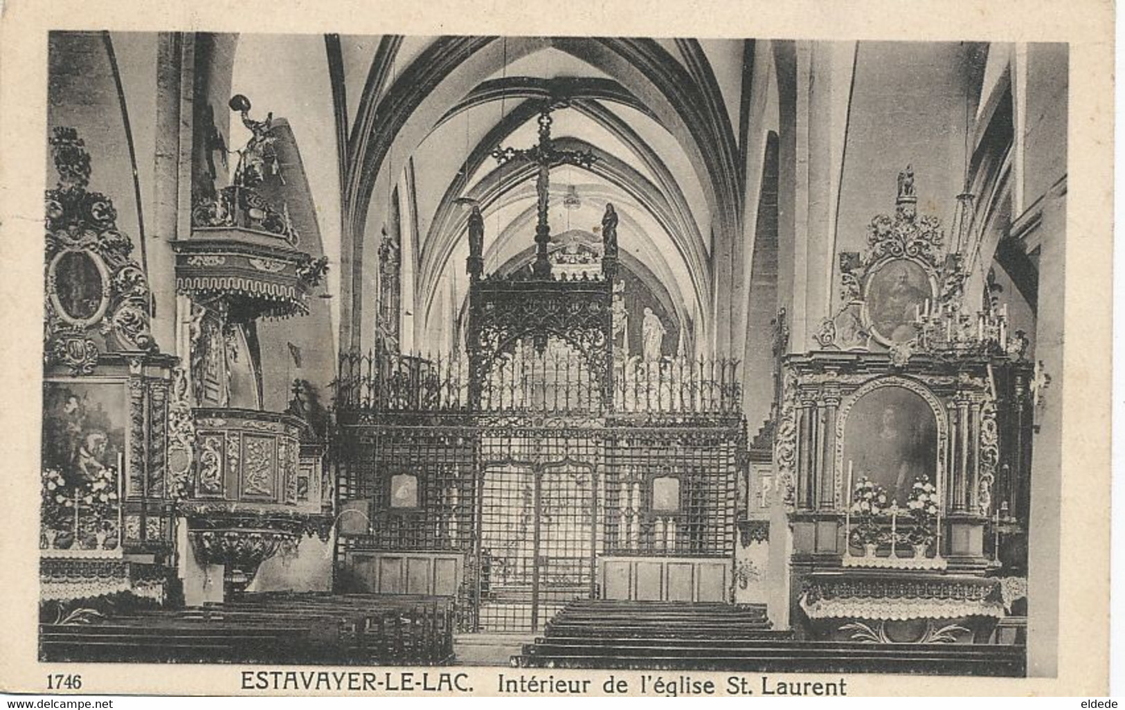 Estavayer Le Lac Interieur De L' Eglise St Laurent  Edit Paul Savigny - Estavayer