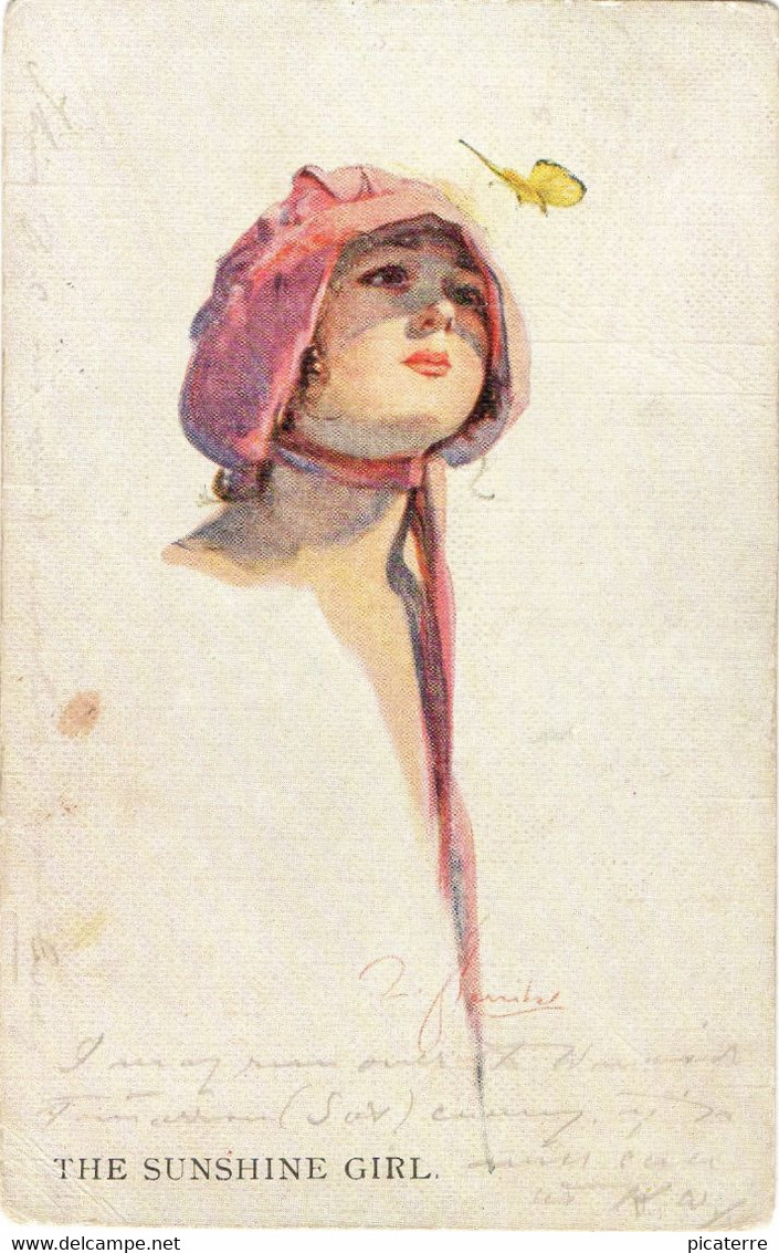 "The Sunshine Girl"-signed-W.Barribal-Musical Comedy-opened London 1912(then Broadway US From 1913)-Girl-hat,art Nouveau - Barribal, W.