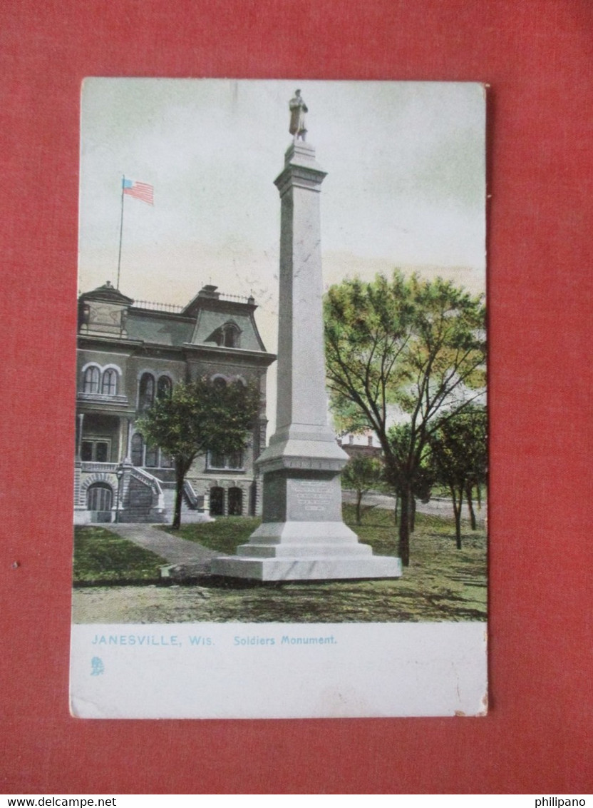 Tuck Series Soldiers Monument    Janesville   Wisconsin   Ref  5010 - Janesville