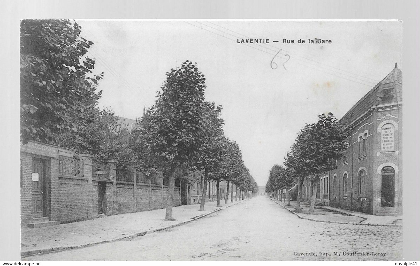 62    LAVENTIE RUE DE LA GARE  ESTAMINET    BON ETAT   2 SCANS - Laventie