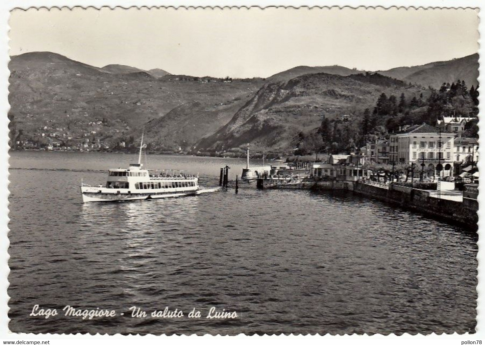 LAGO MAGGIORE - UN SALUTO DA LUINO - VARESE - 1960 - BARCHE - TRAGHETTO - BATTELLO - Luino