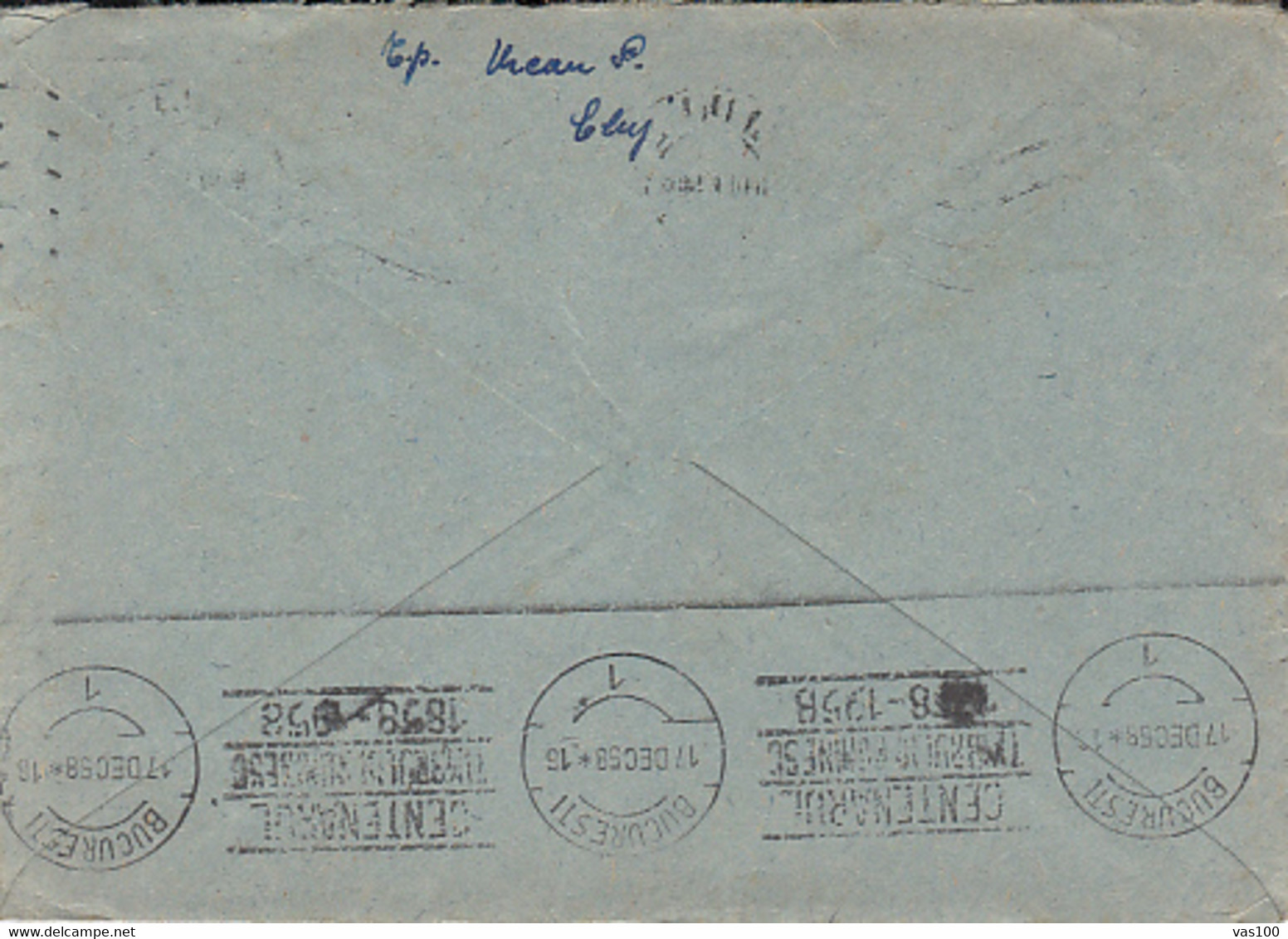 CONSTRUCTIONS WORKER STAMP, WAVY LINES CANCELLATIONS ON COVER, 1958, ROMANIA - Covers & Documents