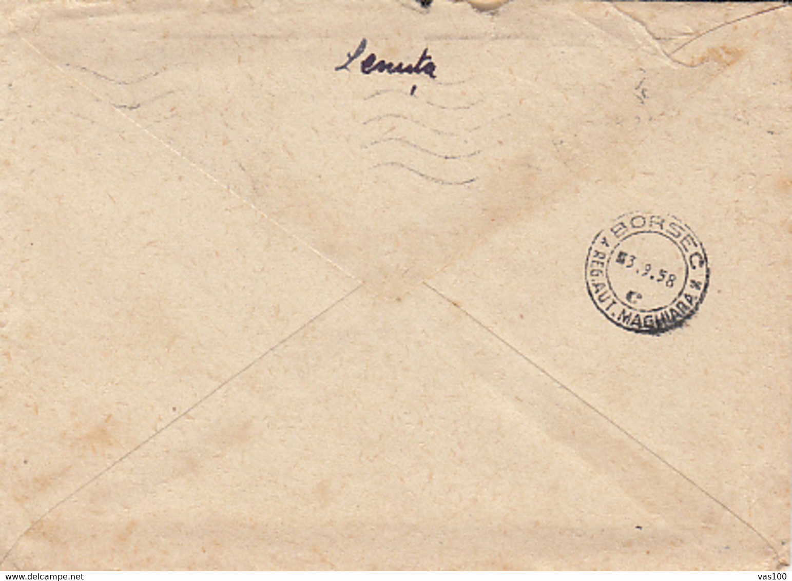CONSTRUCTIONS WORKER STAMP, WAVY LINES CANCELLATIONS ON COVER, 1958, ROMANIA - Covers & Documents