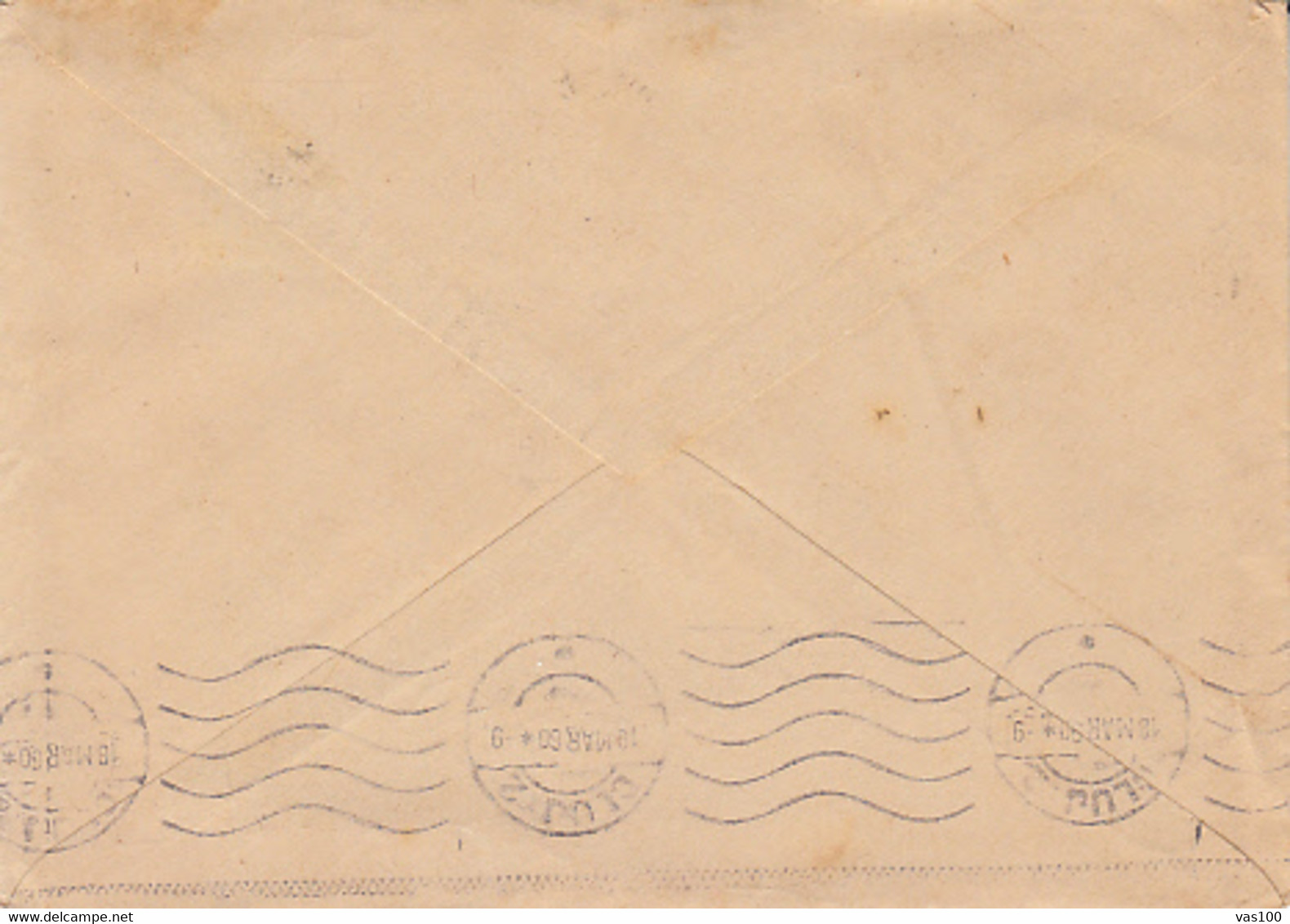 CONSTRUCTIONS WORKER STAMP, WAVY LINES CANCELLATIONS ON COVER, 1960, ROMANIA - Covers & Documents