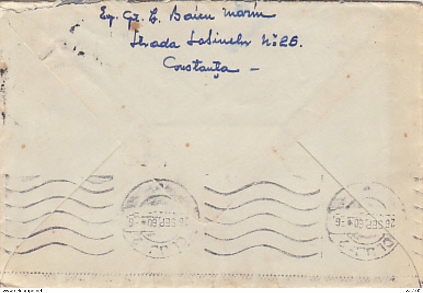 CORNFLOWER STAMP, WAVY LINES CANCELLATIONS ON COVER, 1960, ROMANIA - Covers & Documents