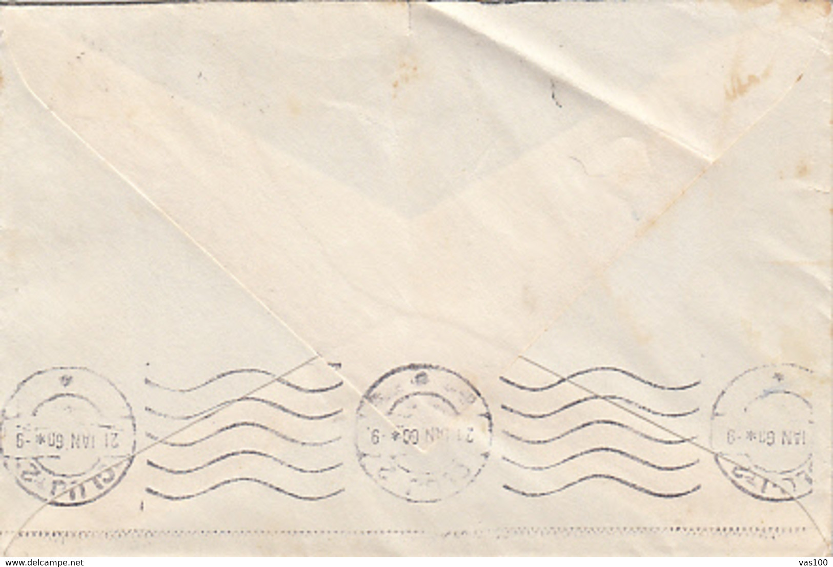 MAIZE, CORN STAMP, WAVY LINES CANCELLATIONS ON COVER, 1960, ROMANIA - Covers & Documents