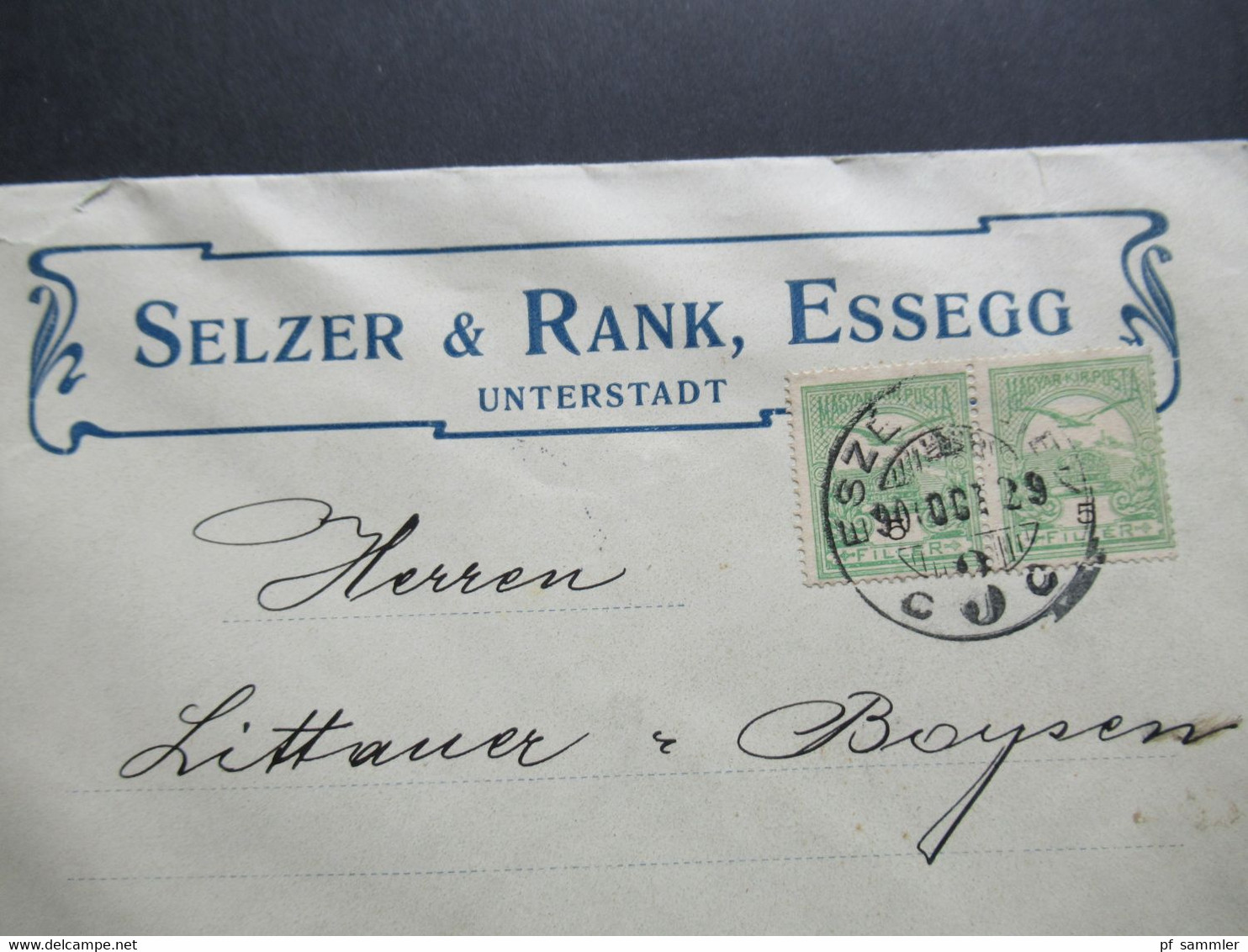 Ungarn / Heute Kroatien 1906 Firmenumschlag Selzer & Rank  Esseg Unterstadt Osijek Nach Berlin Mit Ank. Stempel - Briefe U. Dokumente