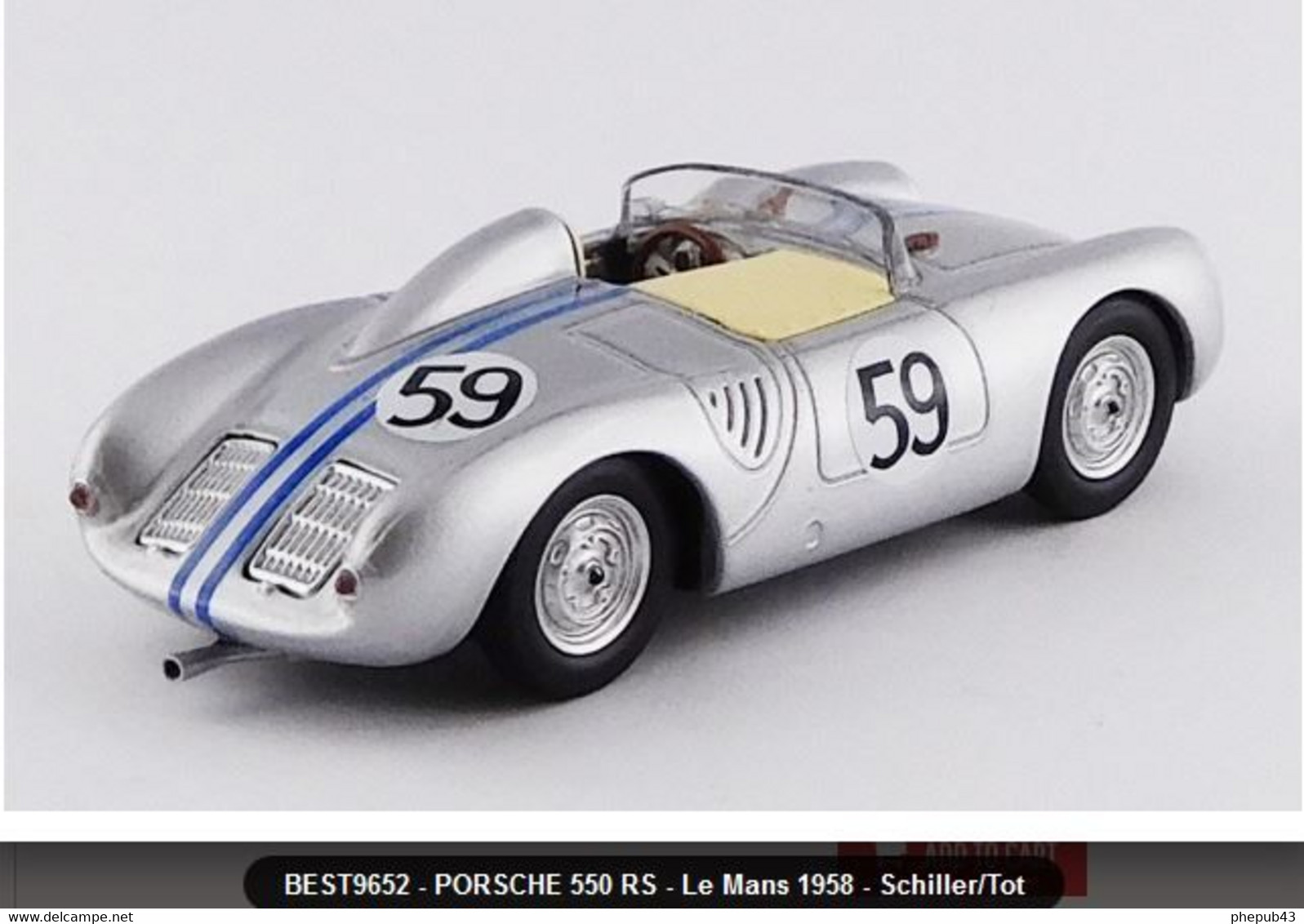 Porsche 550 RS - Schiller/Tot - 24h Le Mans 1958 #59 - Best Model - Best Model