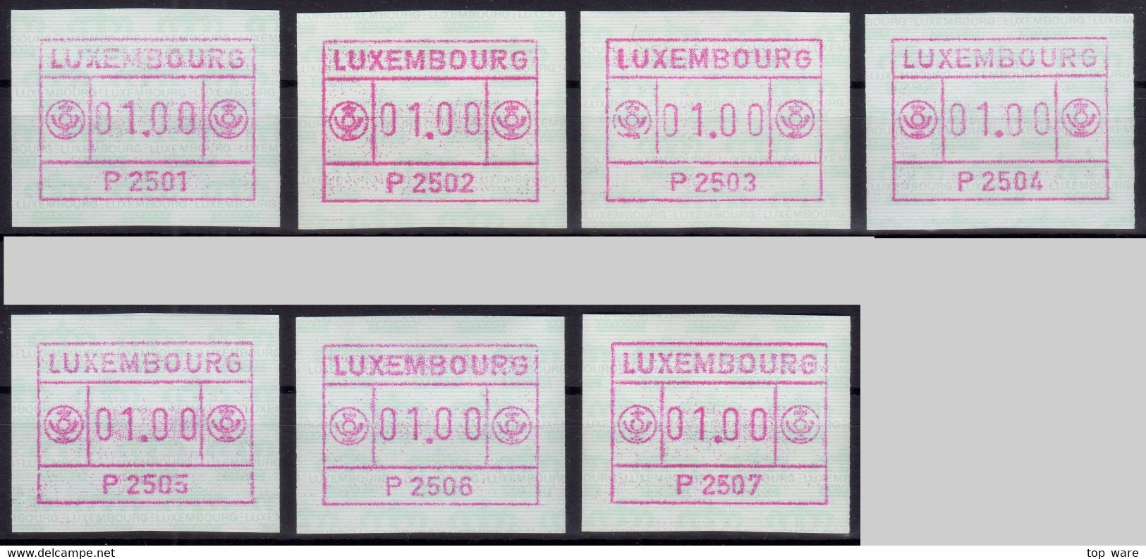 Luxemburg Luxembourg Timbres ATM 1-9 / Automatenmarken 1983-2021 Komplett, Postfrisch / Distributeurs Etiquetas - Postage Labels