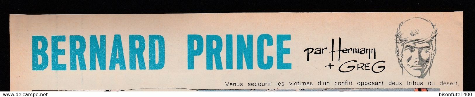 Bandeau Titre De Bernard Prince "L'oasis En Flammes" Datant De 1969 Et Inédit Dans Les Bandes Dessinées En Album. - Bernard Prince