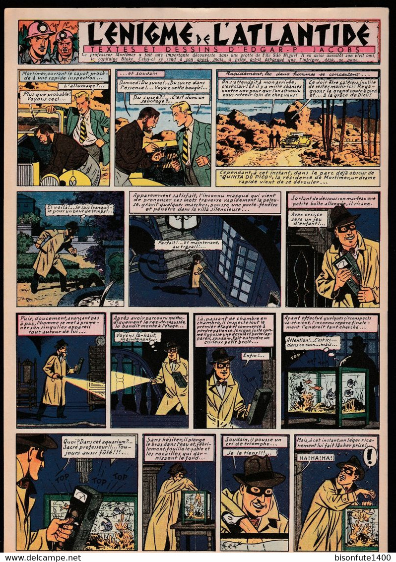 Bandeau Titre De Blake Et Mortimer " L'énigme De L'Atlantide" De 1955 Inédit Dans Les Bandes Dessinées En Albums. - Blake Et Mortimer