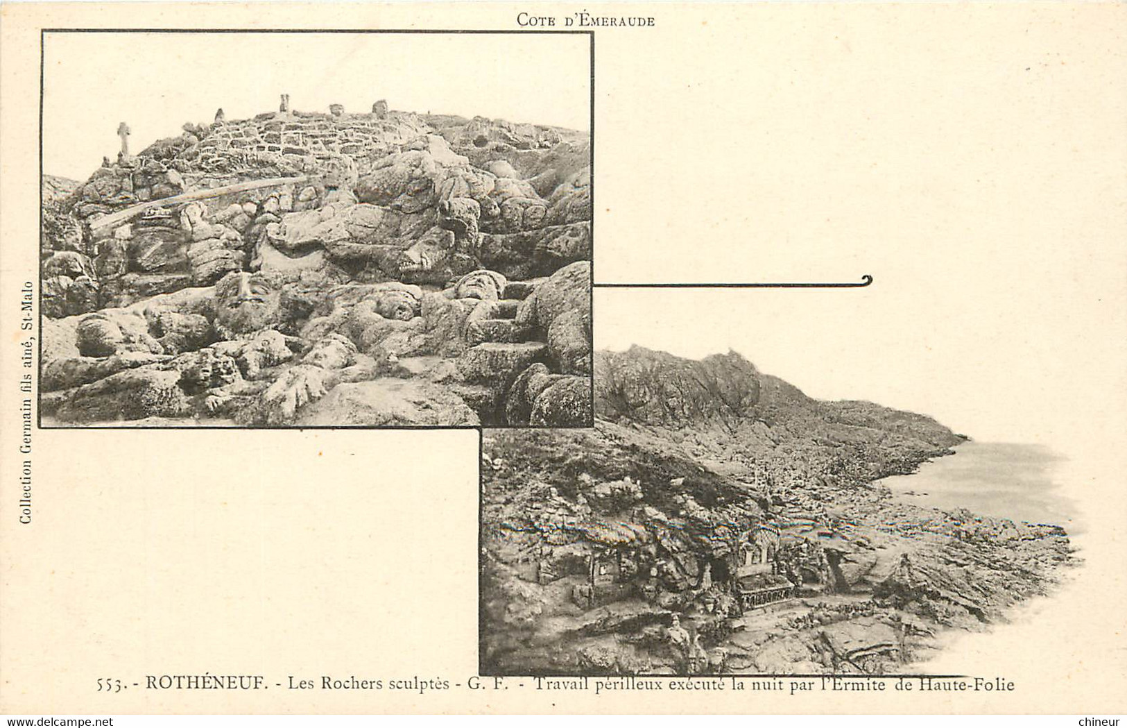 ROTHENEUF CARTE PRECURSEUR LES ROCHERS SCULPTES CARTE MULTIVUES - Rotheneuf