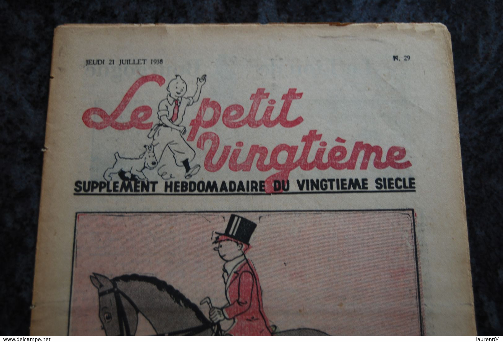 LE PETIT VINGTIEME. JEUDI 21 JUILLET 1938 N.29. HERGE. TINTIN - Hergé