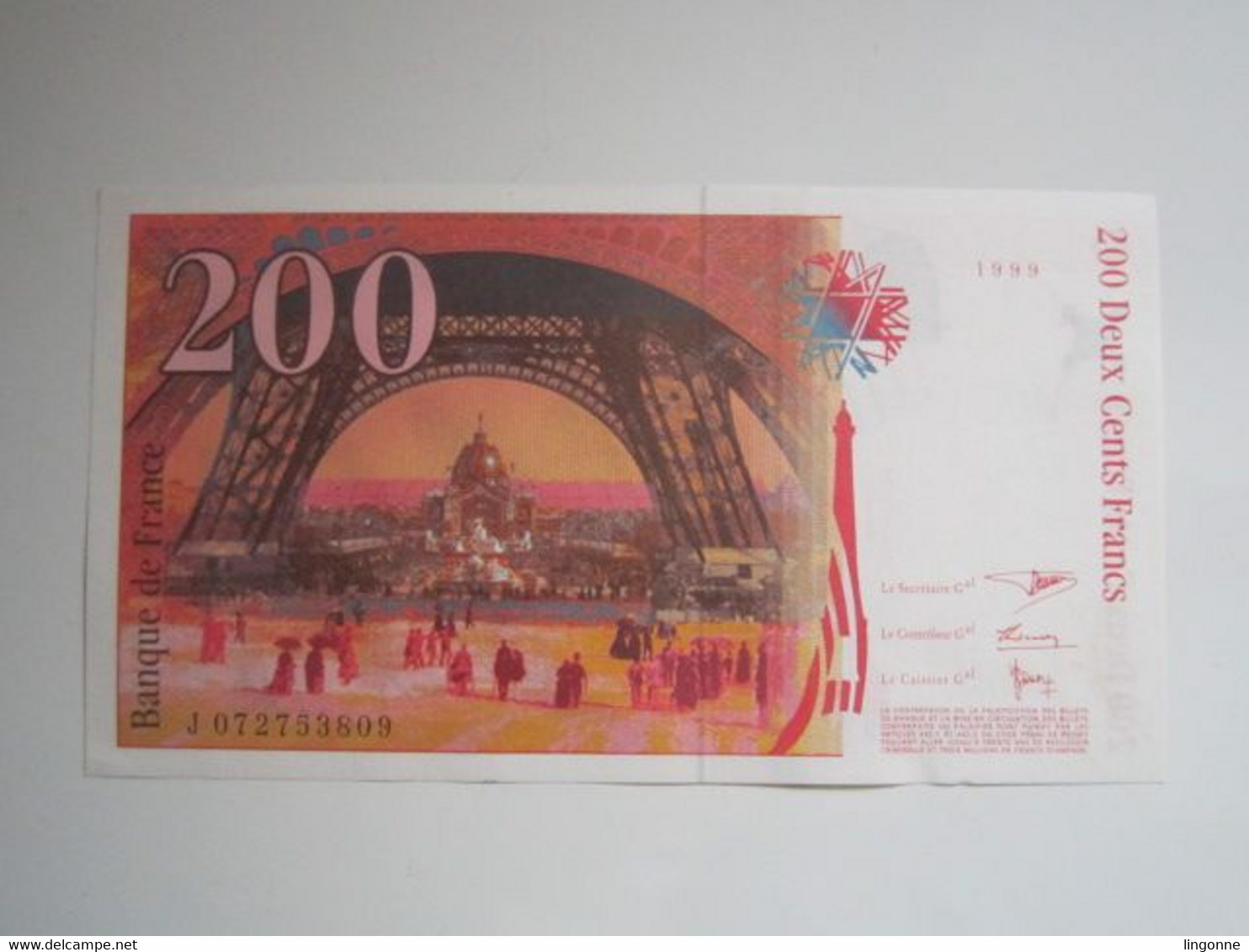 1999 Billet 200 Francs Eiffel - 200 F 1995-1999 ''Eiffel''